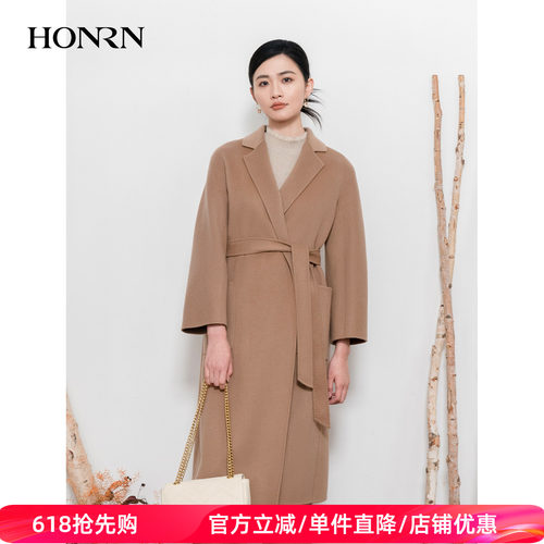 HONRN/红人双面山羊绒羊毛大衣