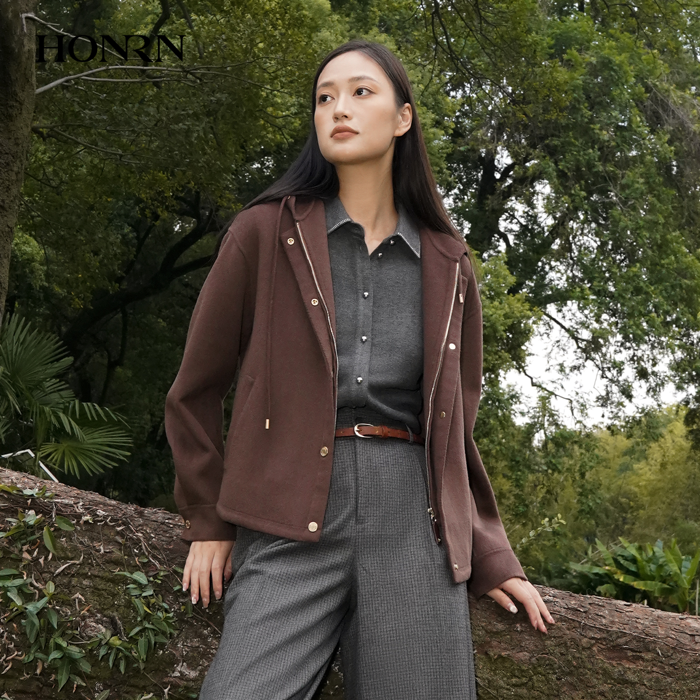 红人时尚羊毛大衣外套女冬