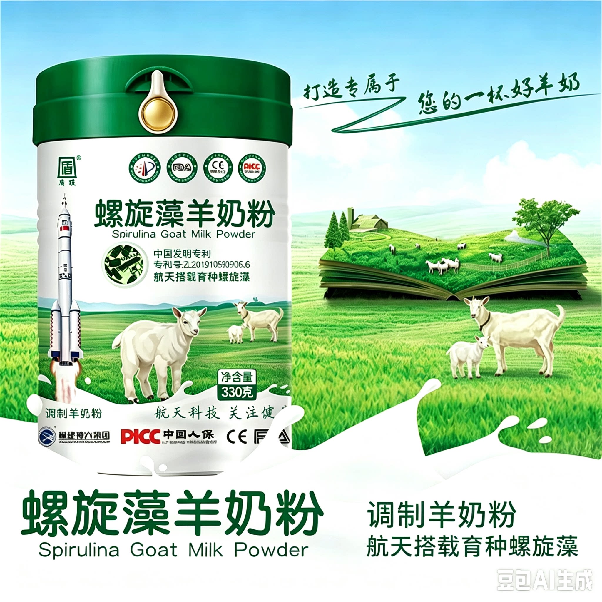 螺旋藻调制羊乳全脂羊奶粉