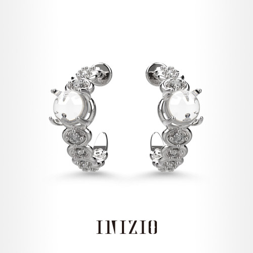 INIZIO荣光系列白水晶耳环