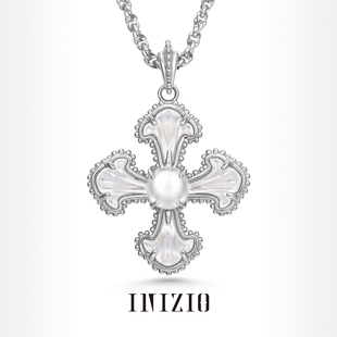 INIZIO 圣百合系列贝母十字花项链水晶小众设计原创气质高级礼物