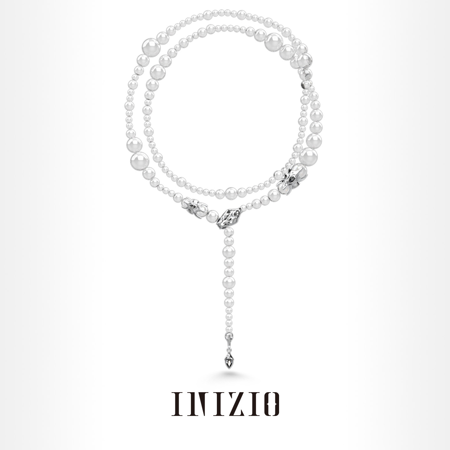 INIZIO 灵蛇系列红玛瑙白水晶绿云母银耀石项链高级感毛衣链腰链
