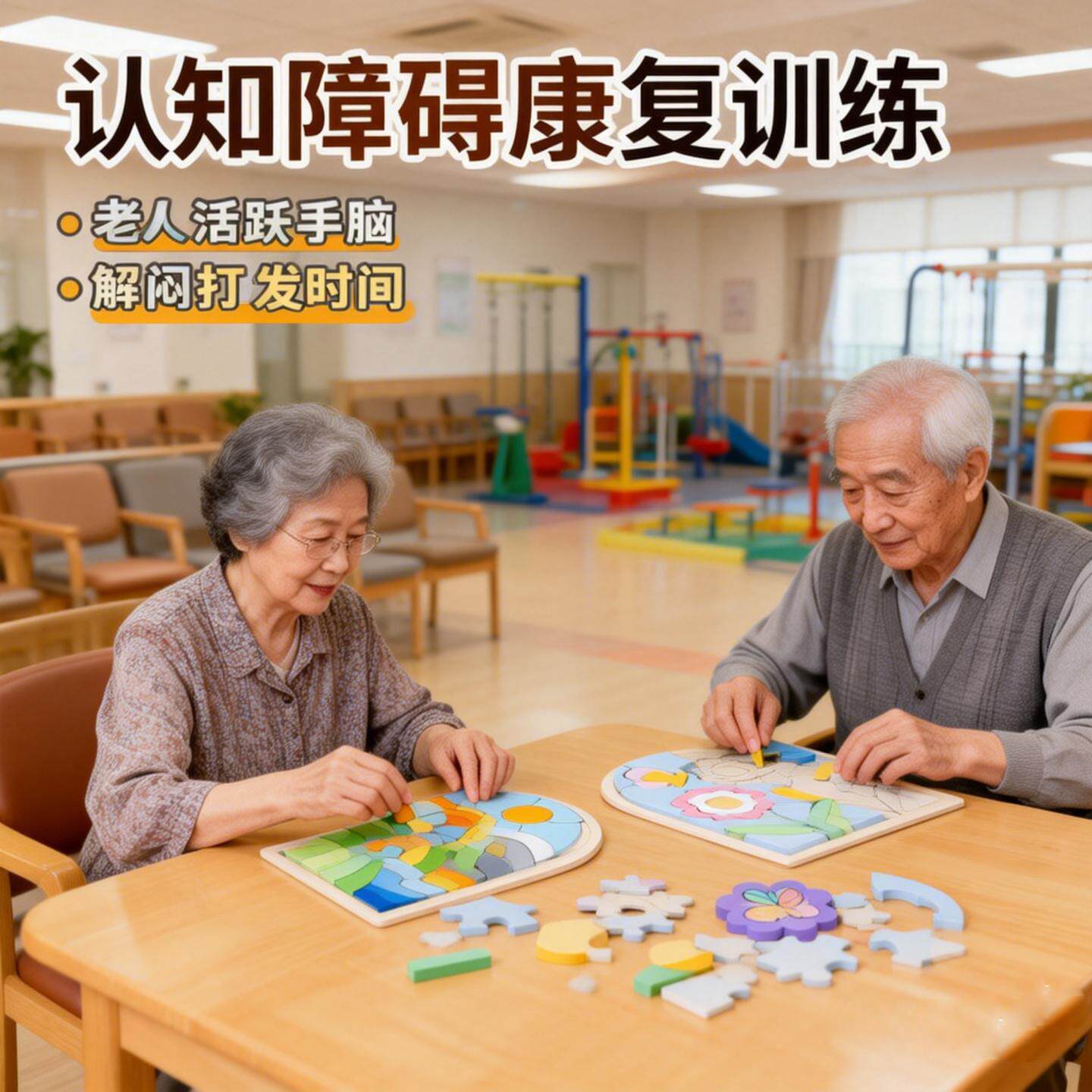 认知障碍康复训练老人木制立体拼图专注力益智3d配对玩具防痴呆