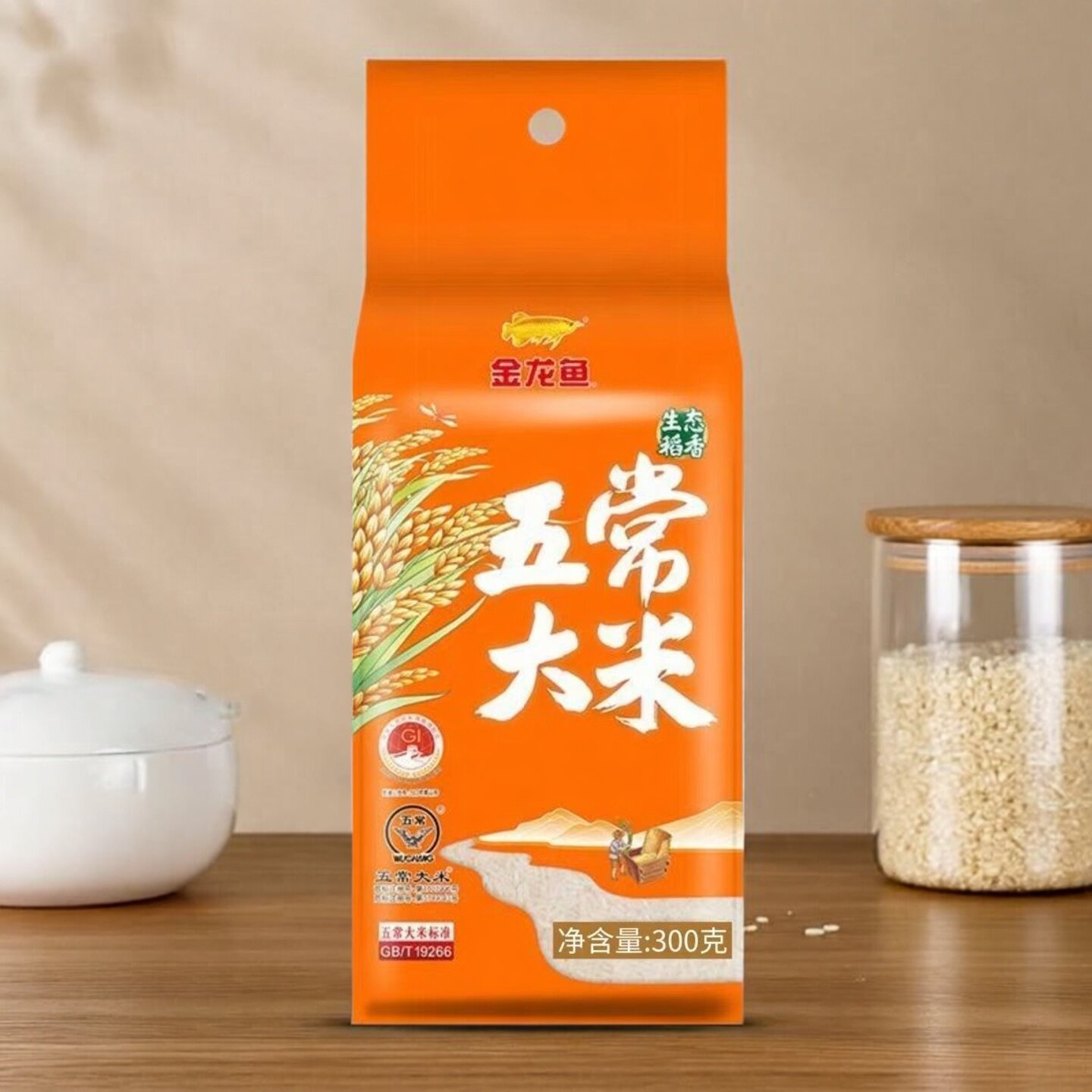 金龙鱼生态稻香五常大米300g小袋装鹰标自然吸附非双层真空包装