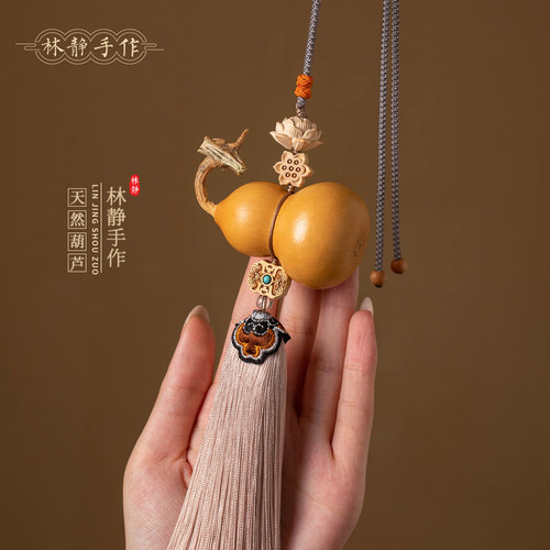 天然葫芦挂件门对门家居大门玄关卧室复古流苏莲花中国结挂饰平安 - 封面