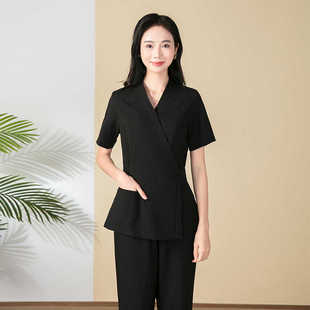 美容师工作服女新款 高端美容院养生馆spa技师足疗足浴服气质套装