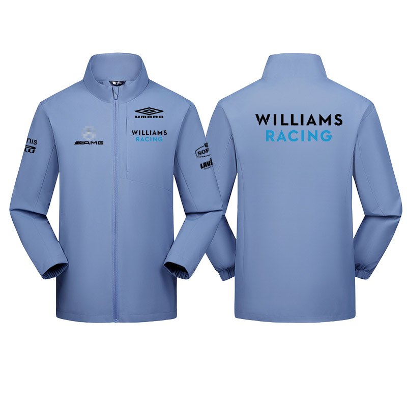定制立领休闲夹克威廉姆斯车队F1一级方程式赛车服外套车迷冲锋衣