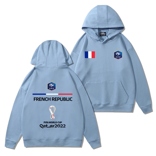 2022世界杯法国队姆巴佩球衣训练上衣男子足球青少年卫衣球迷外套