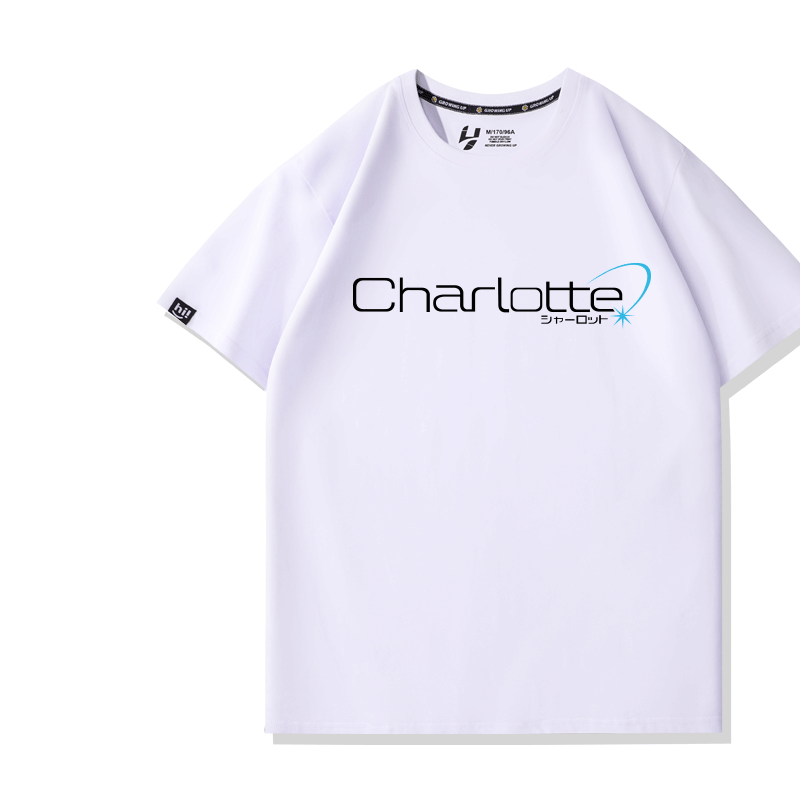 key社Charlotte友利奈绪联名周边纯棉短袖t恤男士夏季二次元半袖