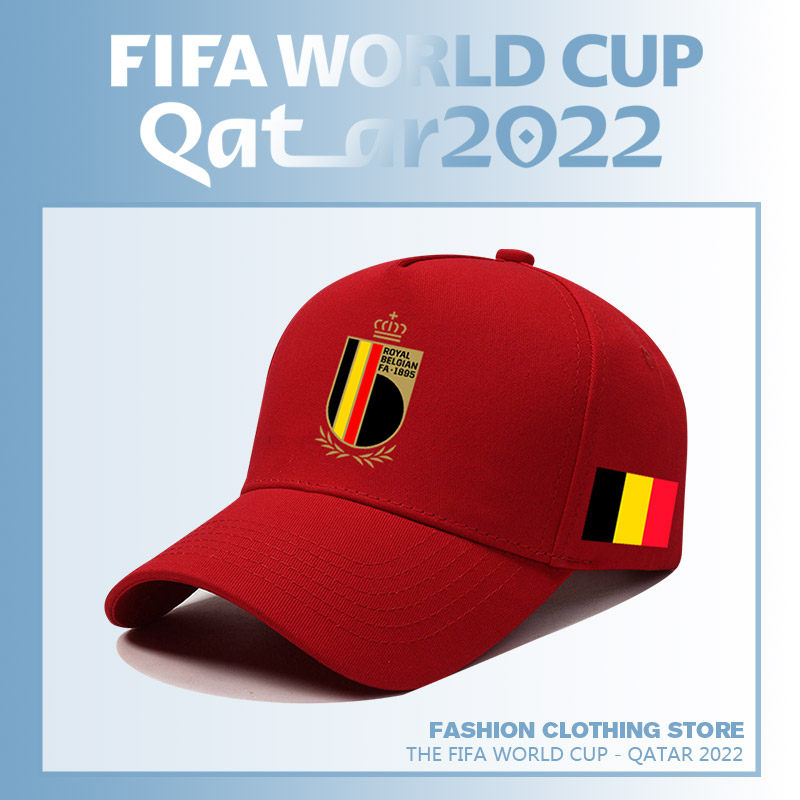 世界杯比利时队足球运动棒球帽阿扎尔球迷纪念防晒鸭舌帽防晒帽子