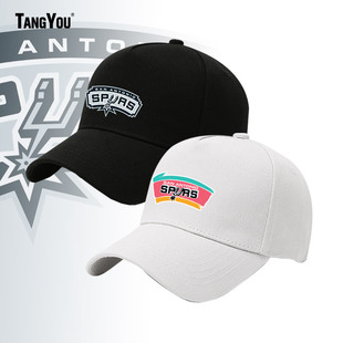 美式复古篮球马刺队文班亚马棒球帽子男女户外休闲运动鸭舌遮阳帽