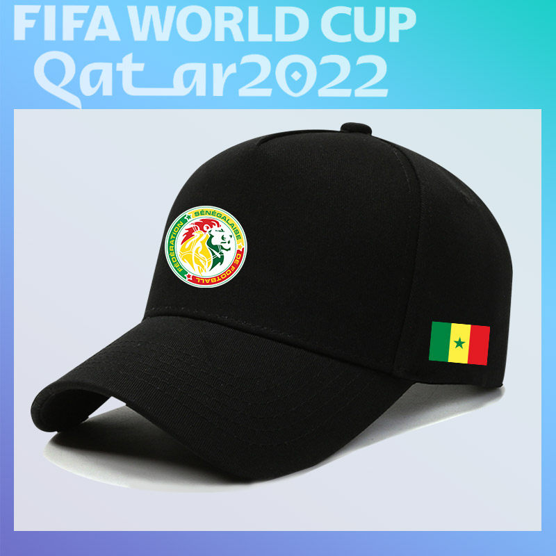 卡塔尔世界杯塞内加尔队足球训练棒球帽子运动球迷鸭舌帽百搭帽子