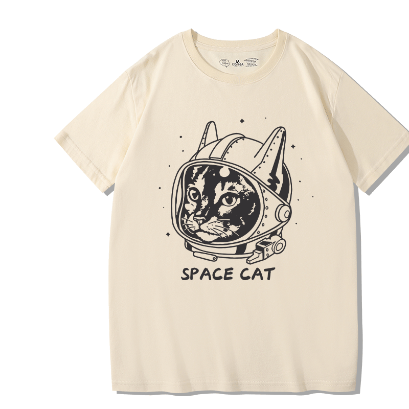 太空猫短袖宽松潮牌青少年