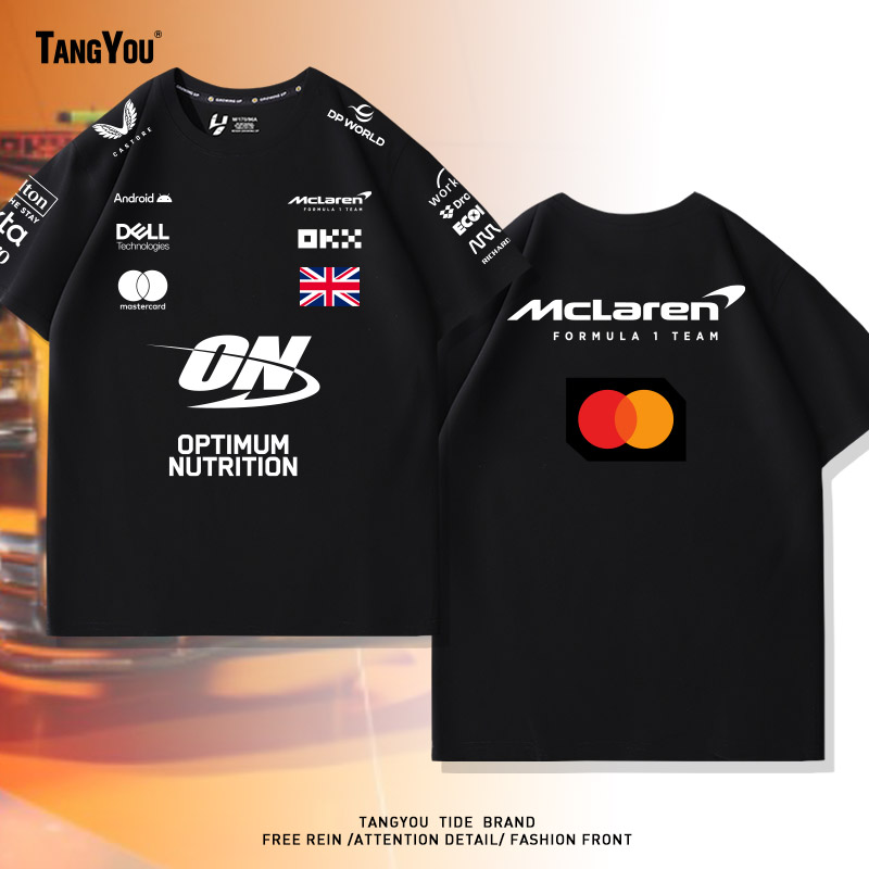可定制机车服短袖一级方程式赛车迈凯伦McLaren车队新赛季队服t恤