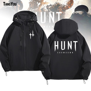 游戏周边猎杀对决联名冲锋衣夹克外套春秋男女三合一印花连帽衣服
