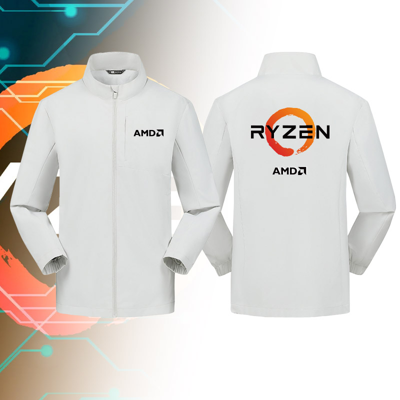 定制立领工装夹克Ryzen锐龙AMD处理器电脑发烧友周边男冲锋衣外套
