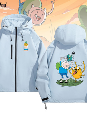 探险时光Adventure time趣味卡通探险活宝联名周边印花夹克衫外套