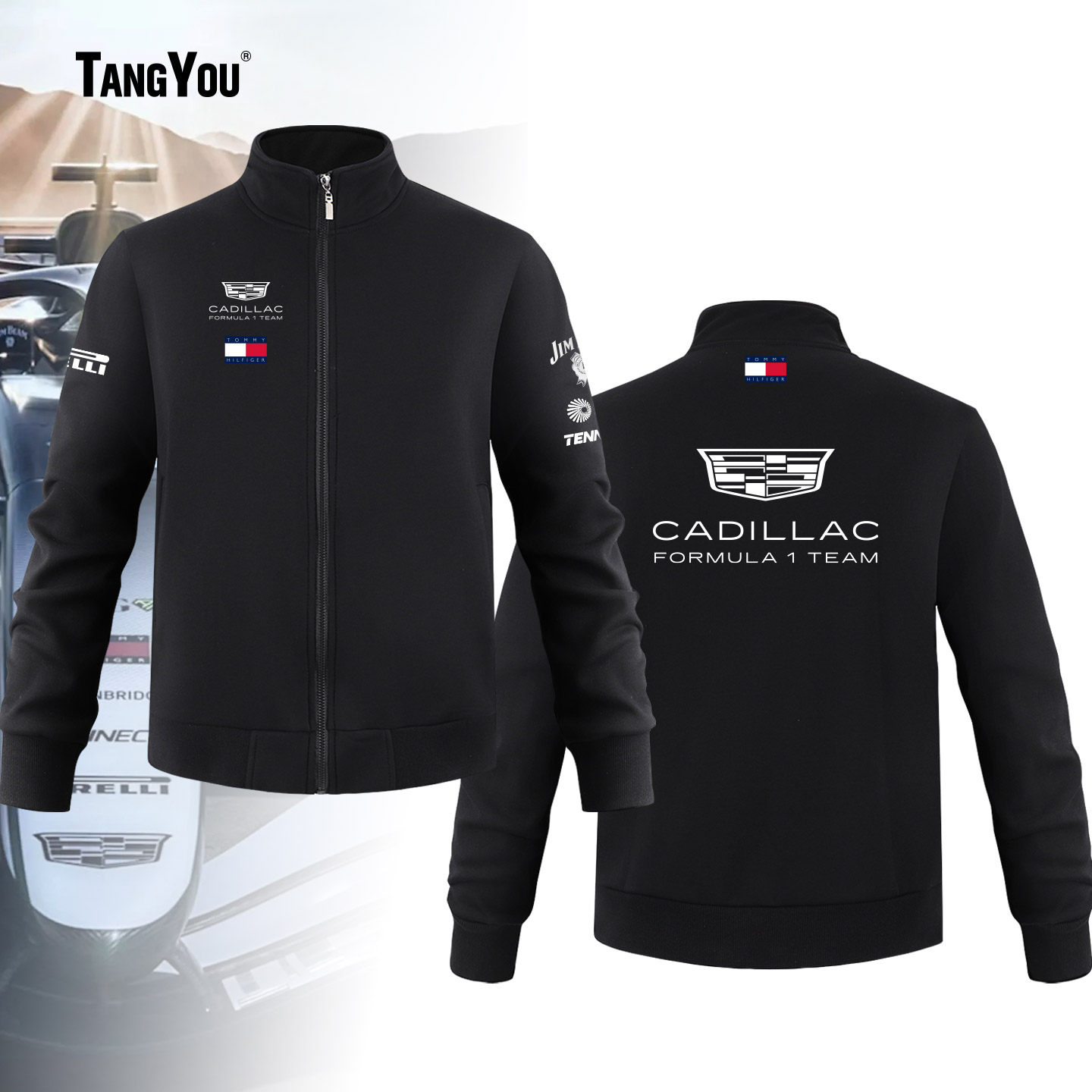 可定制凯迪拉克F1车队周边立领运动赛车服卫衣男2026赛季新款队服