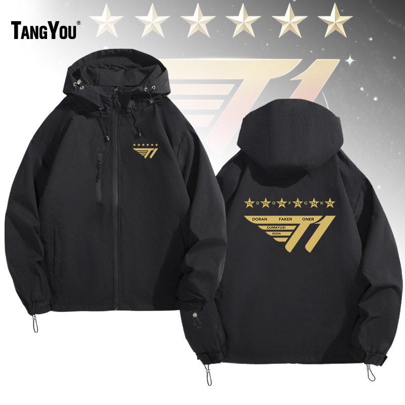 定制T1战队总决赛夺冠纪念衫六冠FAKER战队服夹克三合一男冲锋衣