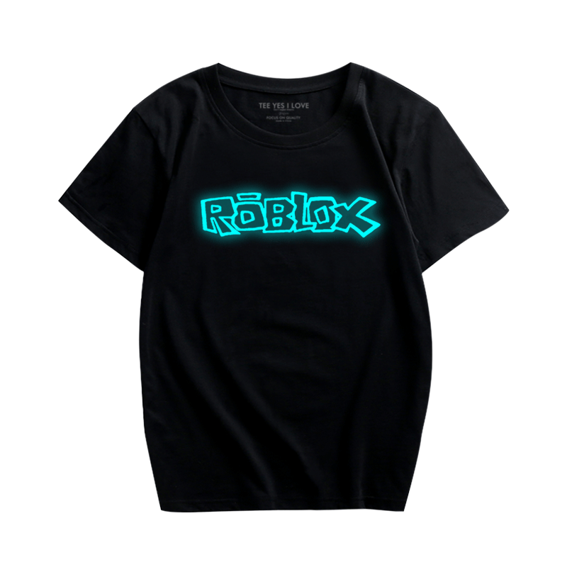 卡通游戏动漫周边ROBLOX短袖男学生纯棉休闲t恤夜光宽松半袖夏