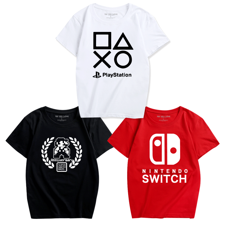 任天堂 短袖switch周边 游戏我爱任天堂 马里奥动漫休闲宽松T恤衫