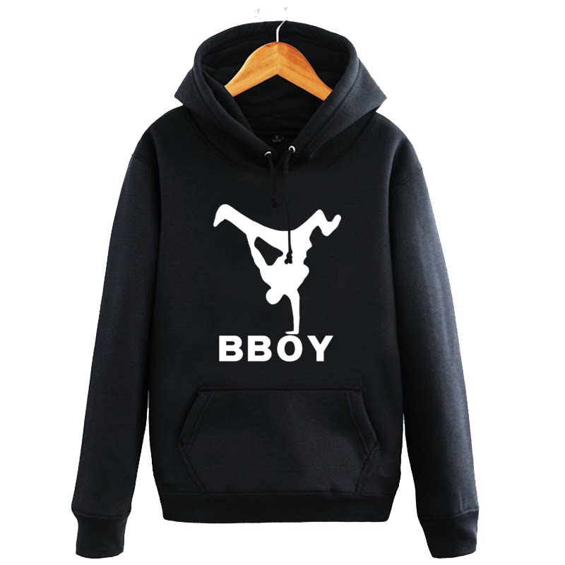 bboy街舞嘻哈音乐卫衣街头时尚加绒连帽套头休闲外套时尚衣服