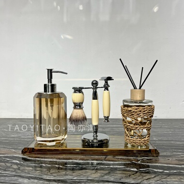 现代轻奢样板房卫生间台面卫浴套装组合套装售楼处洗手台软装饰品