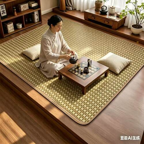 2026新款凉席地毯客厅竹编飘窗榻米沙发茶几清爽舒适夏季高级地垫