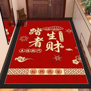 新年红色入户门地垫硅藻泥门口地毯2026马年高档耐脏吸水玄关脚垫