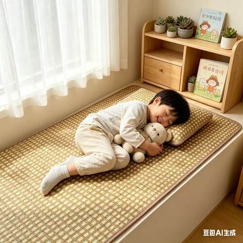 日式藤席榻榻米垫床边地毯睡觉打地铺神器婴儿卧室长方形凉席地垫
