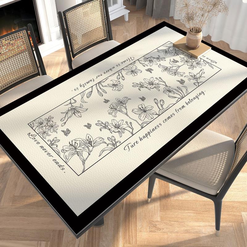 美式复古桌布防水防油防烫隔热餐桌垫轻奢高级感家用免洗茶几垫子