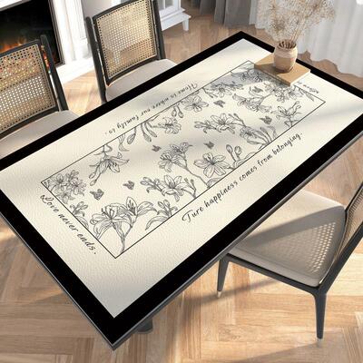 美式复古桌布防水防油防烫隔热餐桌垫轻奢高级感家用免洗茶几垫子