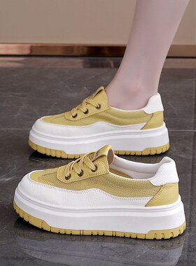 踩屎感厚底小白鞋女2026新款春夏透气休闲百搭板鞋阿甘鞋女L-61