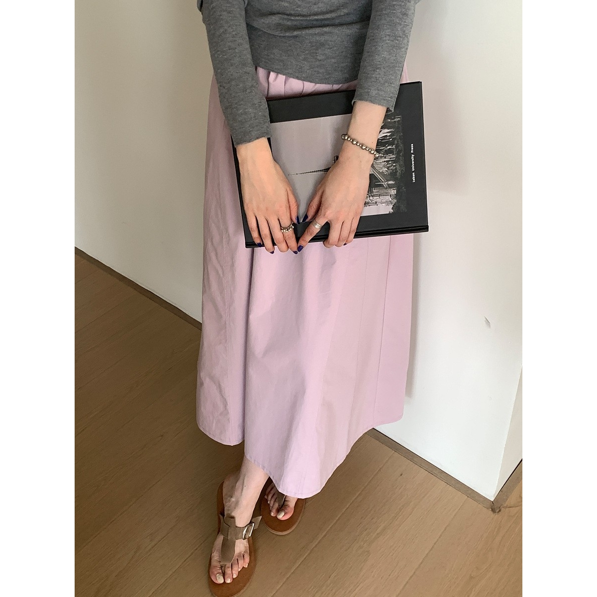 粉色有口袋半身裙女女装2025秋季新款韩版温柔百搭a字半裙ce74