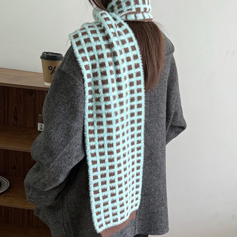 海盐布丁~原创设计奶fufu华夫格饼干针织围巾新款高级感保暖SD06