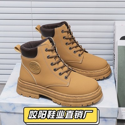 工地干活男鞋防水防滑夏季保暖棉鞋劳保鞋工作登山耐磨高帮马丁鞋