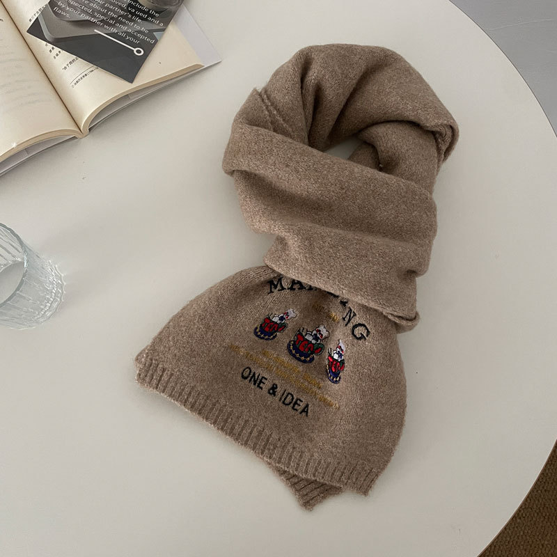 重磅推荐~美拉德色系围巾氛围感咖色女棕色高级感韩版赫本风SD41