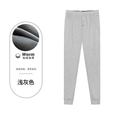 男士加绒加厚棉毛裤青年宽松纯色冬季青少年防寒打底内穿保暖xc97