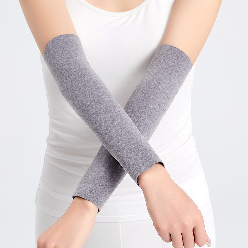 德绒加绒手臂套袖套女长款秋冬加厚手套长袖护胳膊保暖护肘假HB21