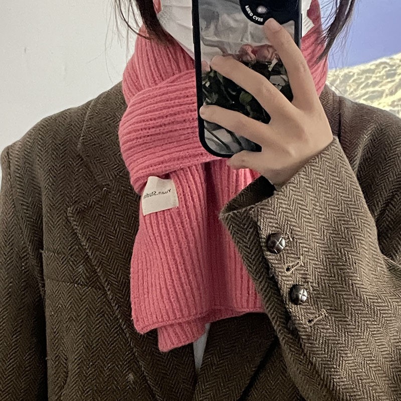 定染新年红~圣诞礼物韩国圣诞红色围巾女冬季保暖复古高级感SD31