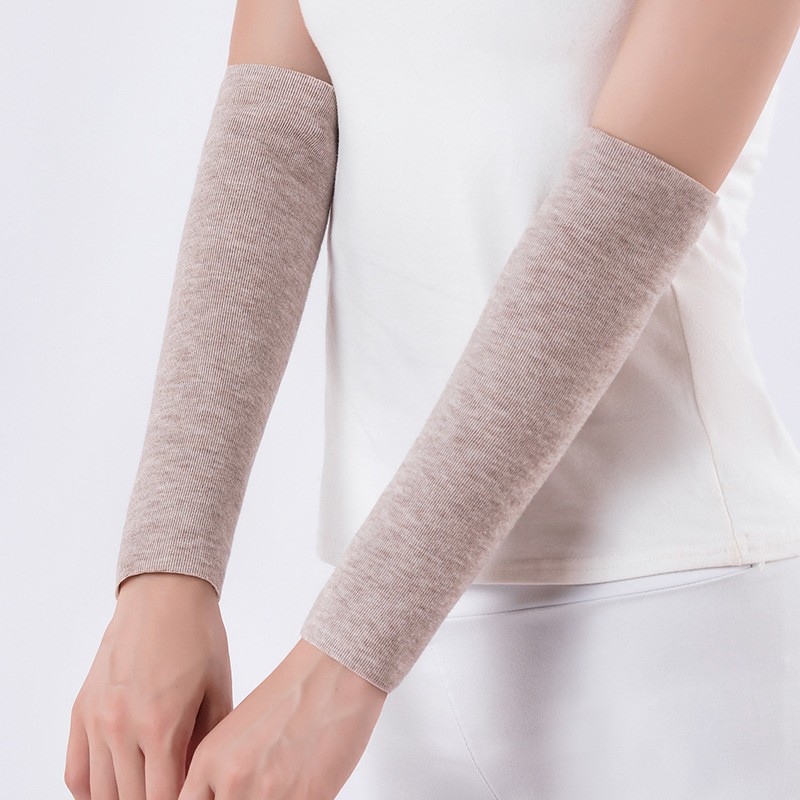 加绒手臂套袖套女秋冬长款半指手套羊毛护胳膊假袖子关节男保HB81