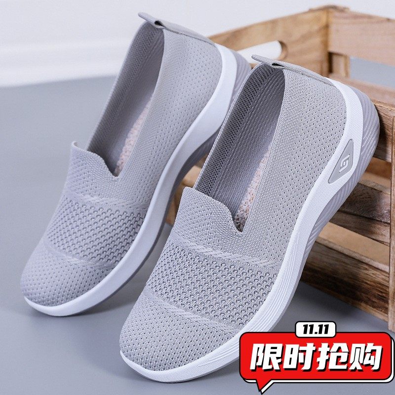 鞋子女鞋百搭新款妈妈鞋浅口舒适休闲鞋软底一脚蹬女鞋YY38