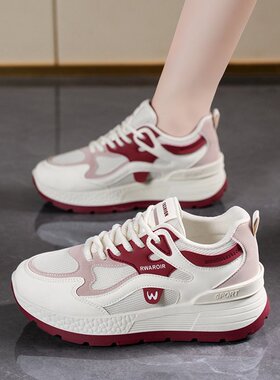 老爹鞋女2026春季新款透气网面鞋子女韩版百搭厚底休闲跑步运R-78