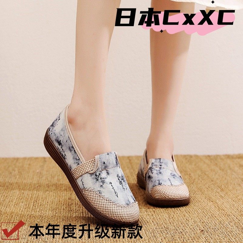 2026新款老北京布鞋中年妈妈鞋防滑软底舒适单鞋新中式亚麻一YY07