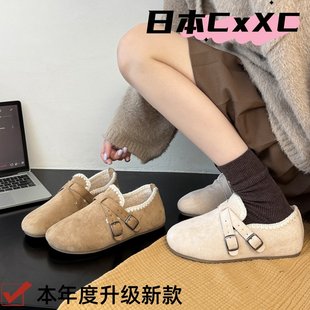 外穿复古百搭YY38 秋森系一脚蹬懒人鞋 内增高花边乐福鞋 女2025新款