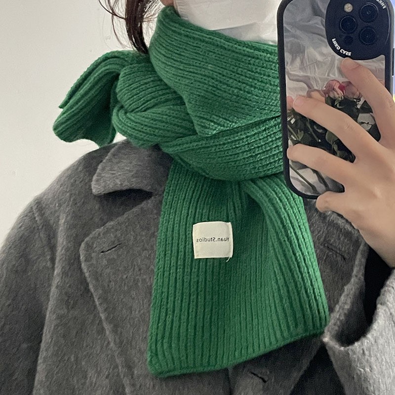 定染色~白桃乌龙温柔色软糯毛线围巾女冬季保暖减龄韩版纯色SD32