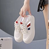 夏季 女街拍E 新款 女ins透气学生增高休闲鞋 半托小白鞋 2026韩版