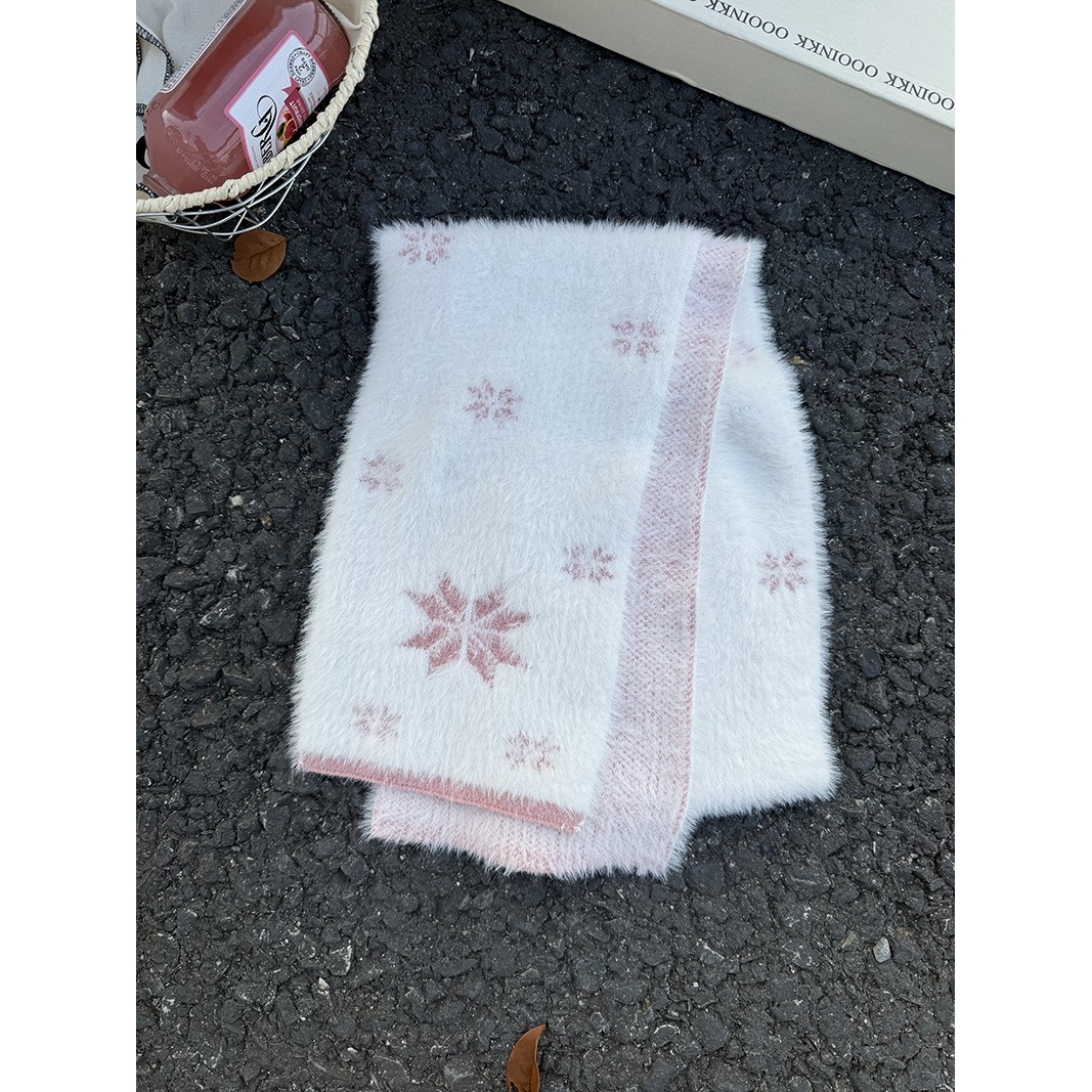 “小雪花”ins韩系氛围感 水貂绒围巾女冬保暖气质甜美毛茸茸SD88