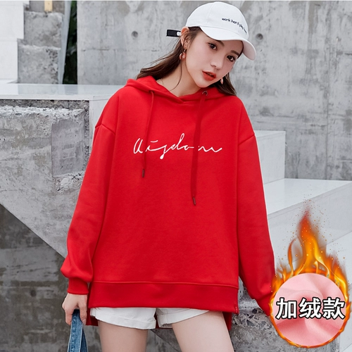 Хлопковый лонгслив, толстовка с капюшоном, утепленная куртка, коллекция 2022, оверсайз, в корейском стиле