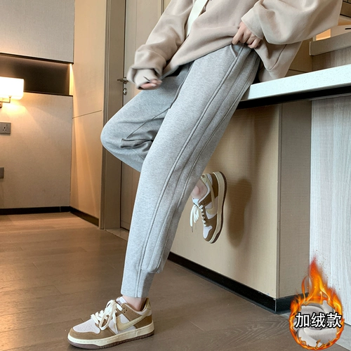 Спортивные демисезонные штаны, флисовые леггинсы для отдыха, оверсайз, свободный крой